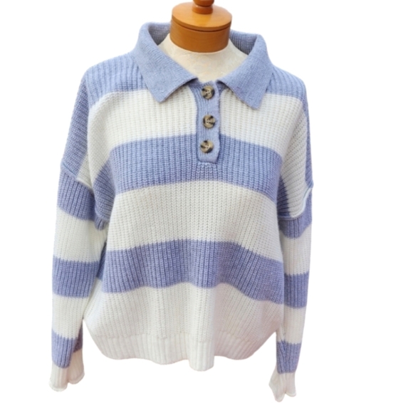 Knit Stripe Longsleeve oversize Sweater - Picture 1 of 10